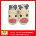 Christmas Time 100% handmade genuine cow leather soft sole Christmas deer baby shoes for Christmas reindeer Baby shoes